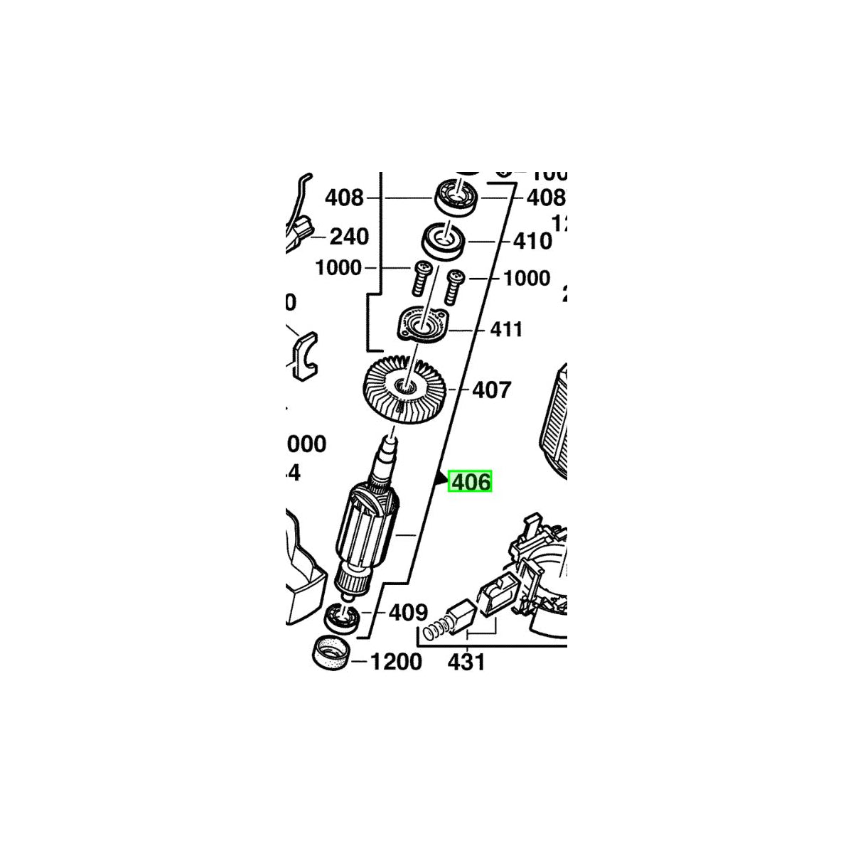 AEG Induit Pour Perforateur Ergomax & T-TEC 201 (4931364592)