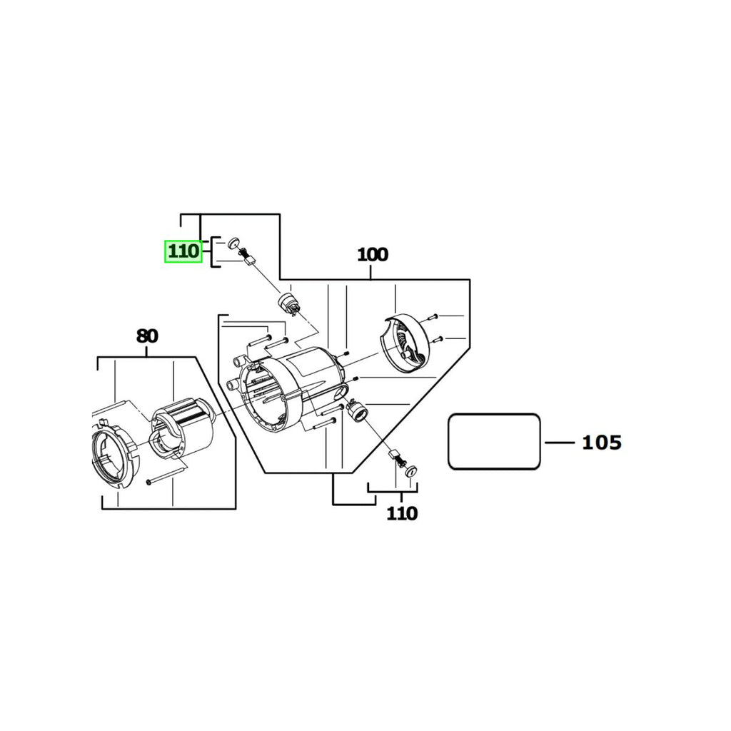  AEG Paire De Balais Avec Support Bouchon De Porte-charbons Pour Tronçonneuse à Métaux SMT355 (210125628)