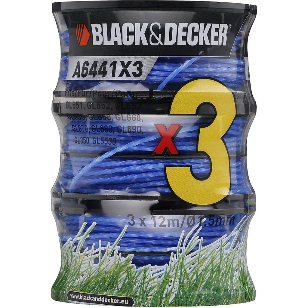  Black&Decker Lot De 3 Bobines A6441 Reflex Pour Coupe Bordure (A6441X3-XJ)