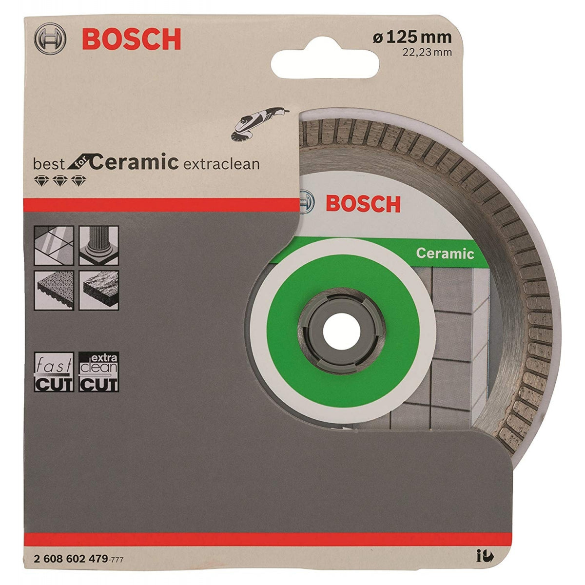  Bosch 2608602479 Disques à Tronçonner ø125mm Diamantés Best For Ceramic Extra Clean Turbo