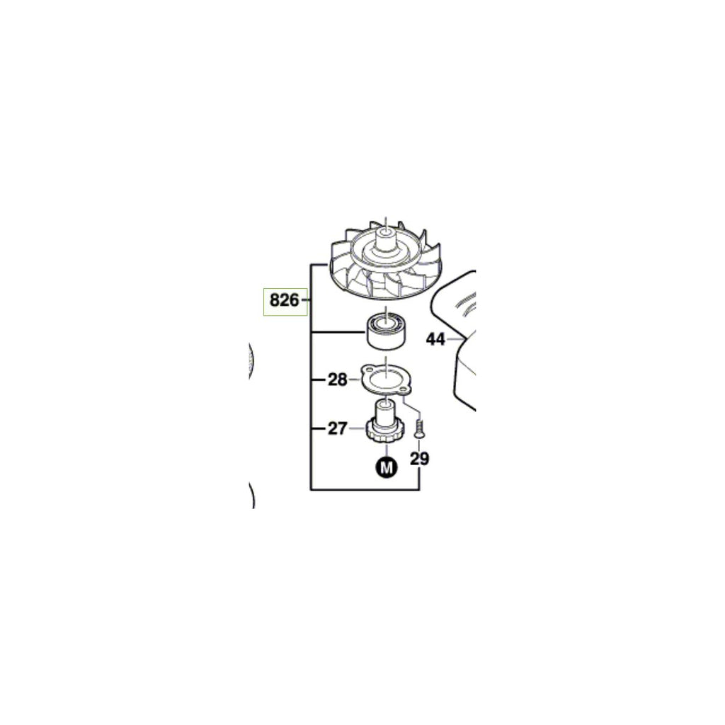  Bosch Boitier De Transmission Avec Ventilateur Pour Ponceuse GEX34-125, GEX 125-150AVE, GEX150AC (2606610903)