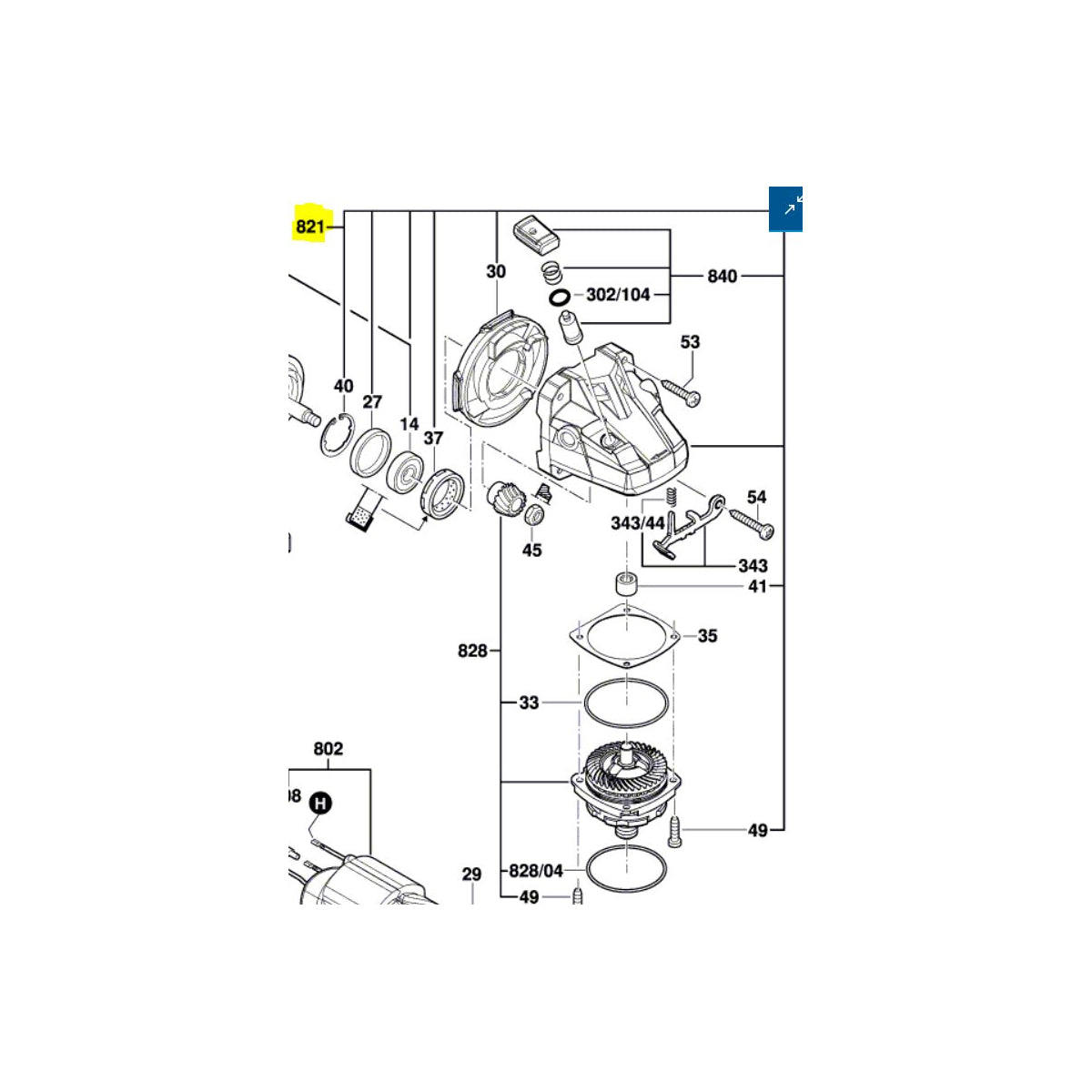  Bosch Carter D'engrenages Pour Meuleuse D'angle GWS15-125CIE, GWS15-150CI, GWS17-125CIE (1607000V40)