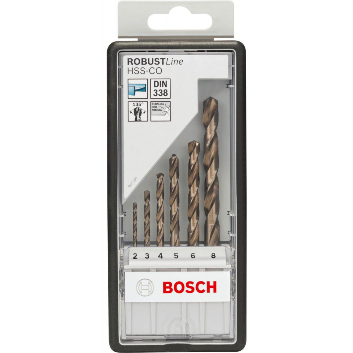  Bosch Coffret De 6 Forets à Métaux Cobalt DIN 338 RobustLine HSS (2607019924)