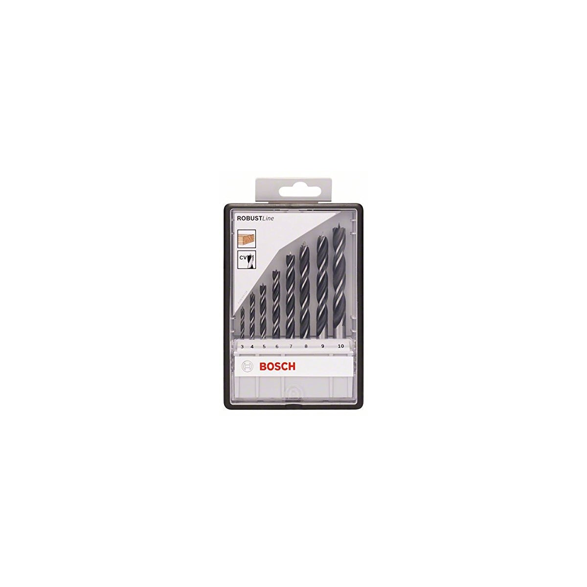  Bosch Coffret De 8 Forets Bois ROBUSTLINE Ø 3/4/5/6/7/8/9/10mm (2607010533)