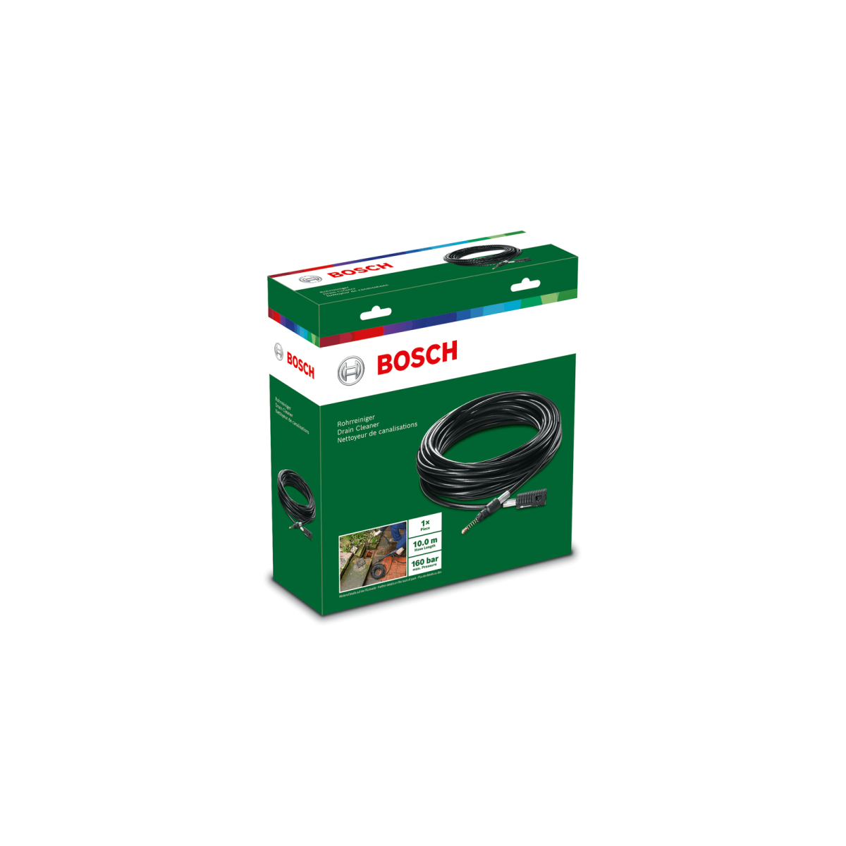  Bosch Débouche Canalisations 10m De Flexible Pour Nettoyeur Haute-pression 160 Bars (F016800483)