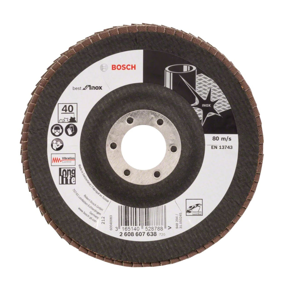  Bosch Disque à Lamelles ø125mm Pour L'inox Version Bombée