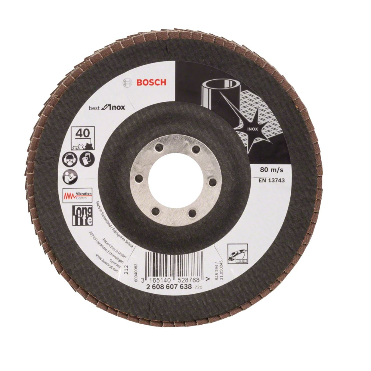  Bosch Disque à Lamelles ø125mm Pour L'inox Version Bombée
