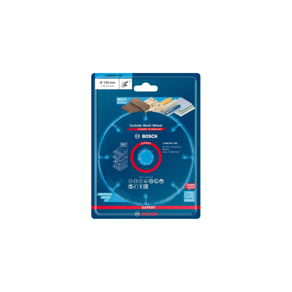  Bosch Disque à Tronçonner Multi-matériaux 125mm EXPERT Multi Wheel (2608901189)