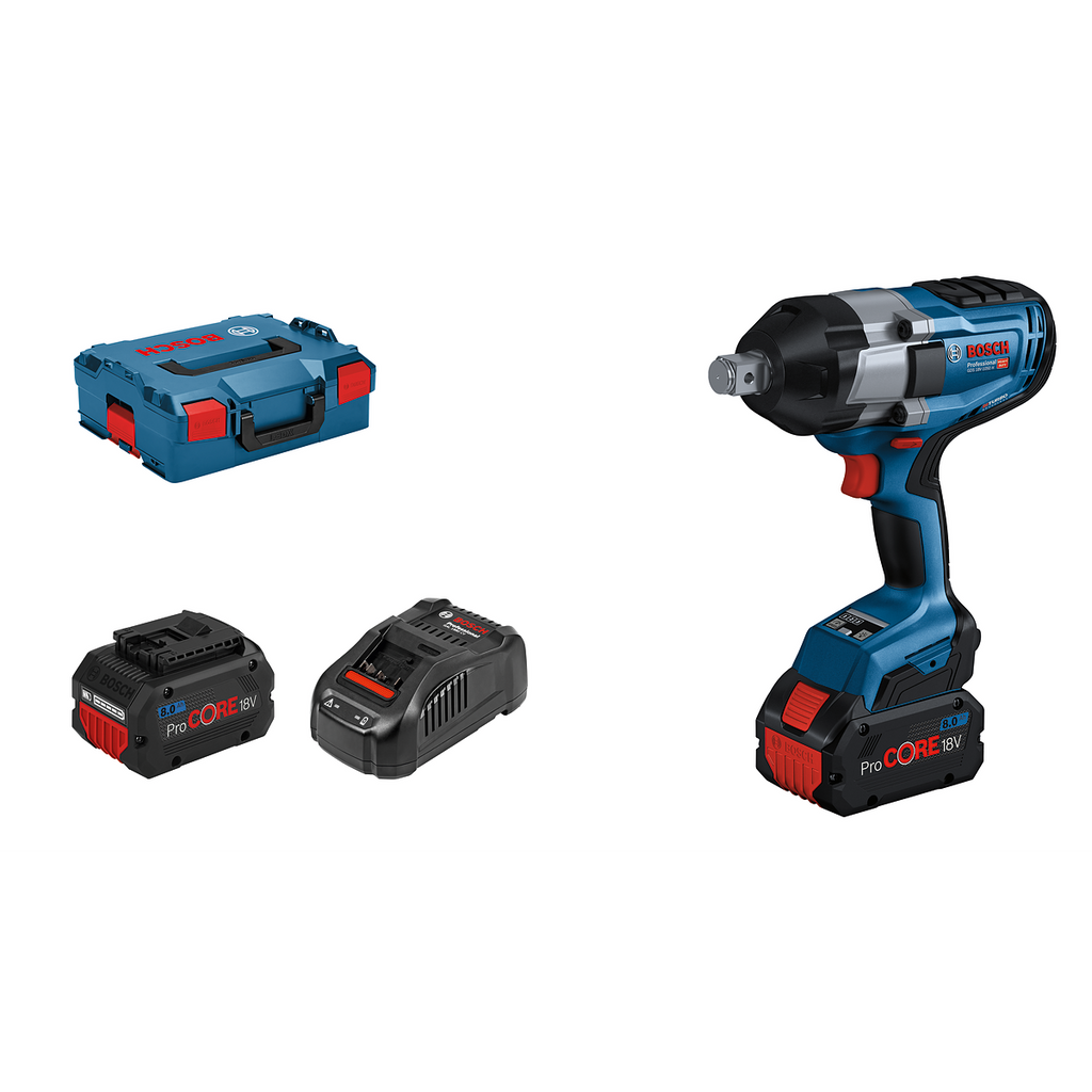  Bosch GDS 18V-1050 H Boulonneuse Sans-fil 18V 1050Nm 2x8.0Ah ProCORE Avec Coffret L-Boxx (06019J8502)