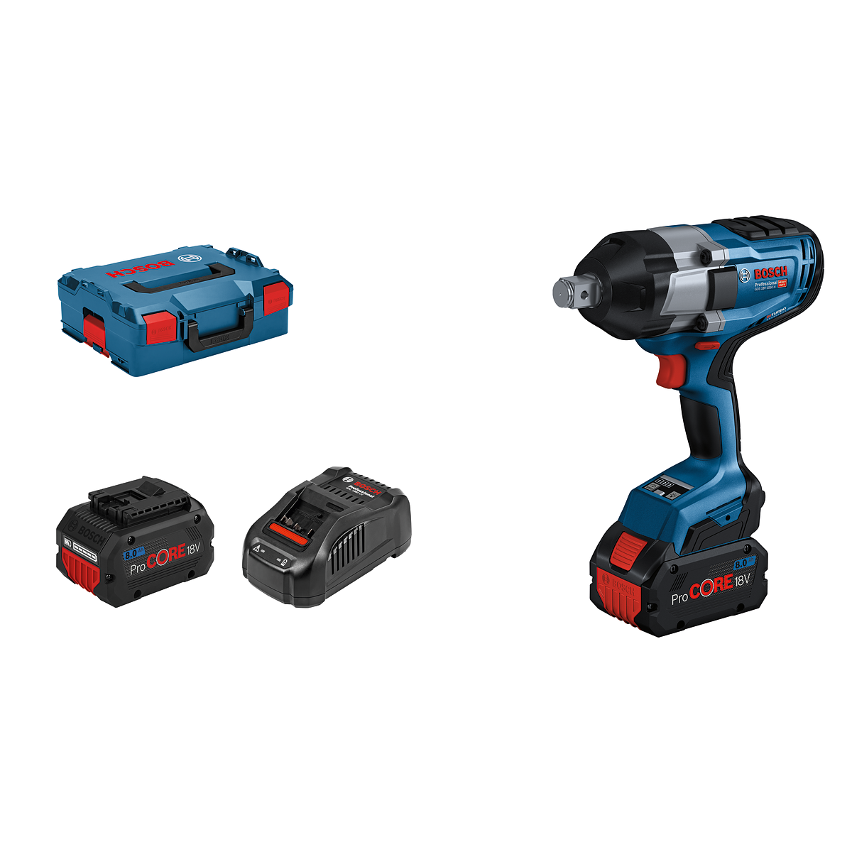  Bosch GDS 18V-1050 H Boulonneuse Sans-fil 18V 1050Nm 2x8.0Ah ProCORE Avec Coffret L-Boxx (06019J8502)