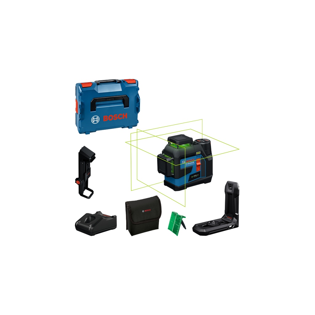  Bosch GLL 12V-100-33 CG Laser Lignes Vert Connectés 360° 1x2Ah (0601065401)