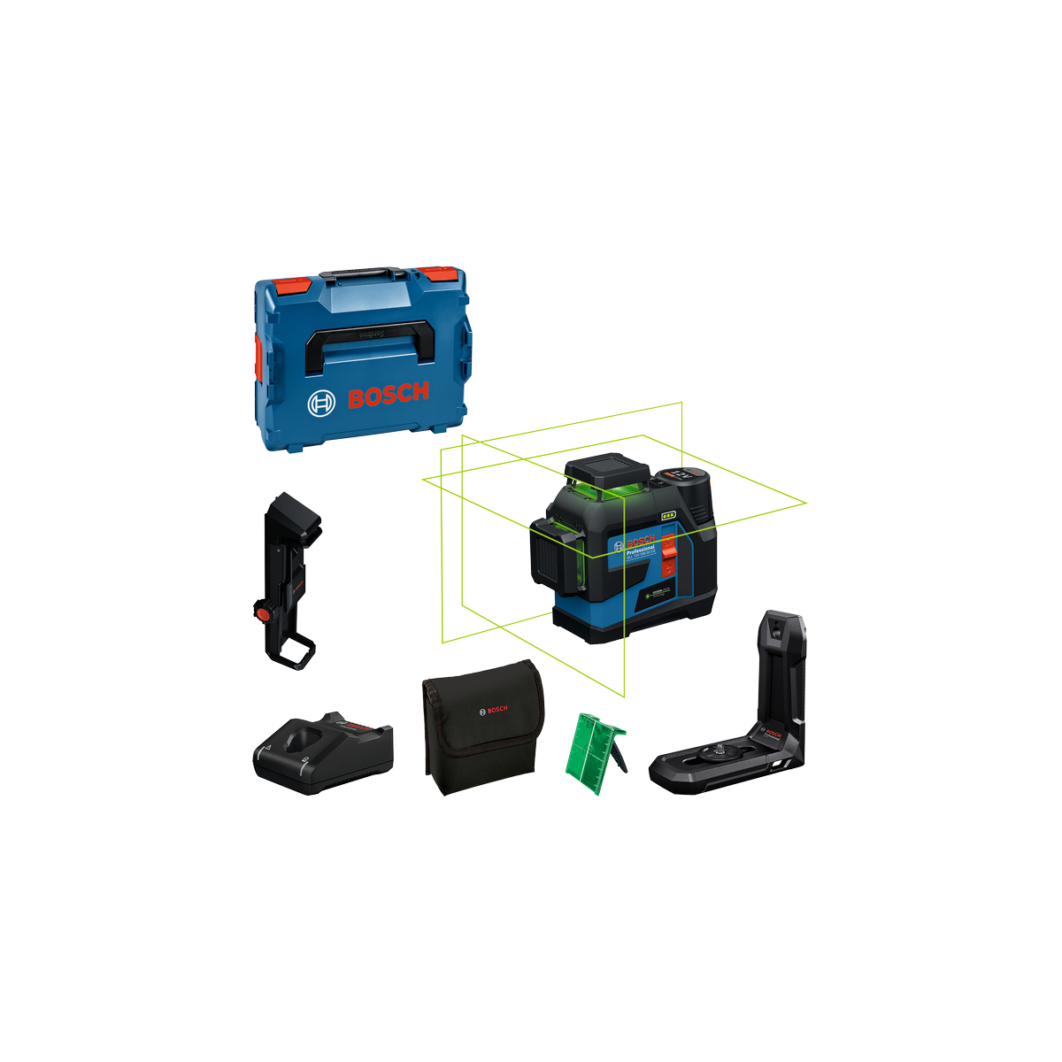  Bosch GLL 12V-100-33 CG Laser Lignes Vert Connectés 360° 1x2Ah (0601065401)