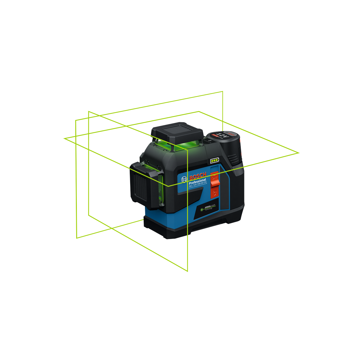  Bosch GLL 12V-100-33 CG Laser Lignes Vert Connectés 360° 1x2Ah (0601065401)