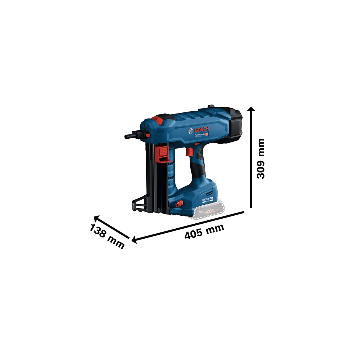  Bosch GNB 18V-40 Cloueur Béton Sans Fil 2x4.0Ah Procore (06019L7005)