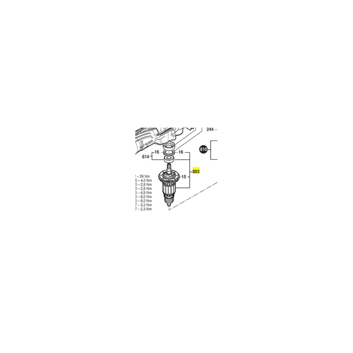  Bosch Induit Pour Perforateur GBH12-52DV & GBH12-52D (1607000C3Y)