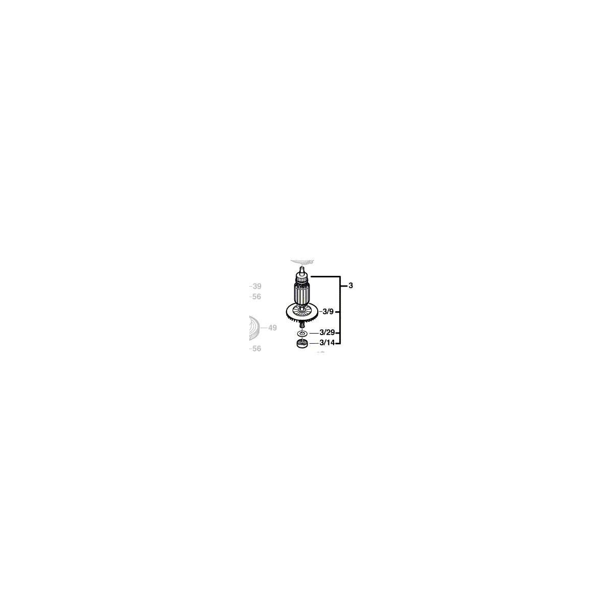  Bosch Induit Pour Taille-Haies AHS 6000 PRO-T Et AHS 7000 PRO-T (2609001195)