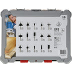  Bosch Kit De 15 Fraises Mixtes ø8 Mm Pour Défonceuse Avec Un Cutter Offert (0615997653)