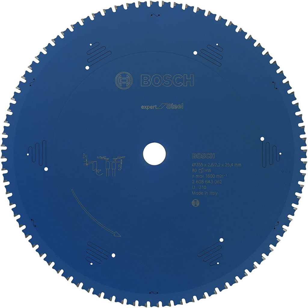  Bosch Lame De Scie Circulaire Métal Expert Pour Acier Ø355x25.4x2.6 80Dts (2608643062)