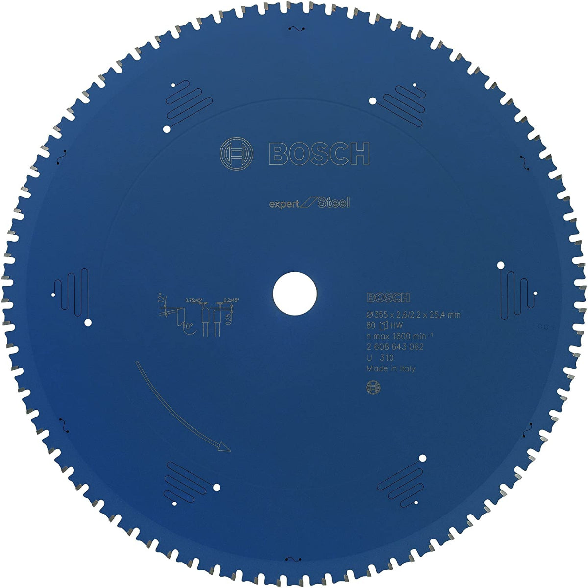  Bosch Lame De Scie Circulaire Métal Expert Pour Acier Ø355x25.4x2.6 80Dts (2608643062)