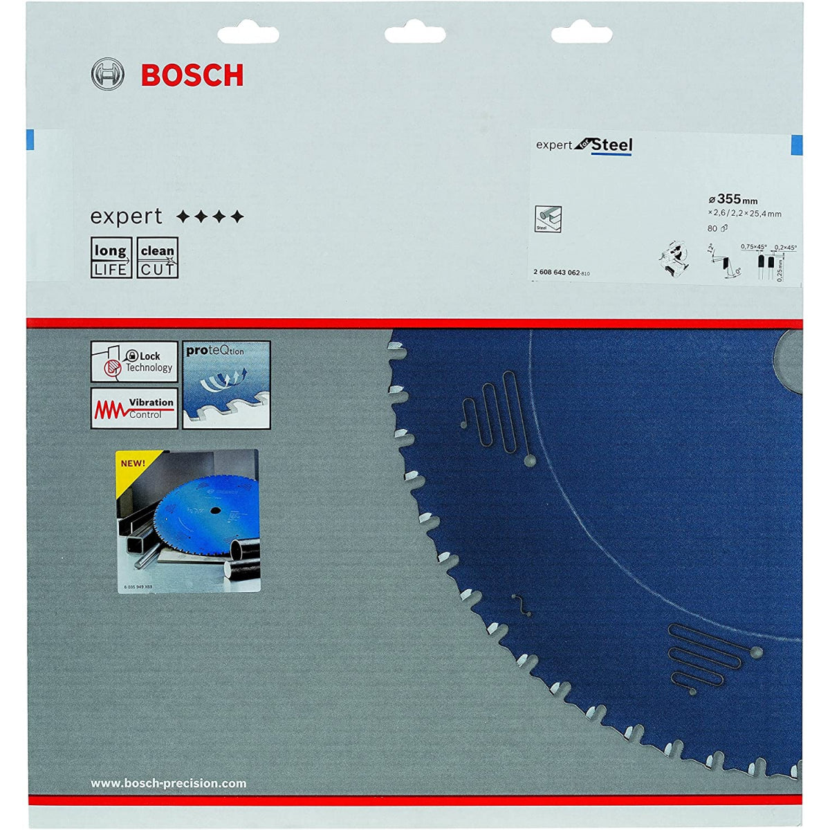  Bosch Lame De Scie Circulaire Métal Expert Pour Acier Ø355x25.4x2.6 80Dts (2608643062)