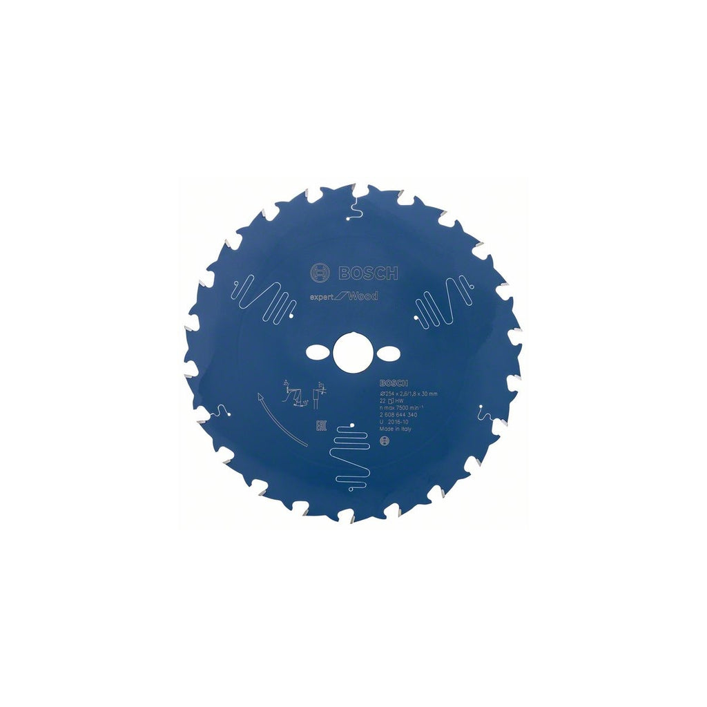 Bosch Lame ø254x30x2.6/1.8mm (22Dts) Expert For Wood (2608644340)
