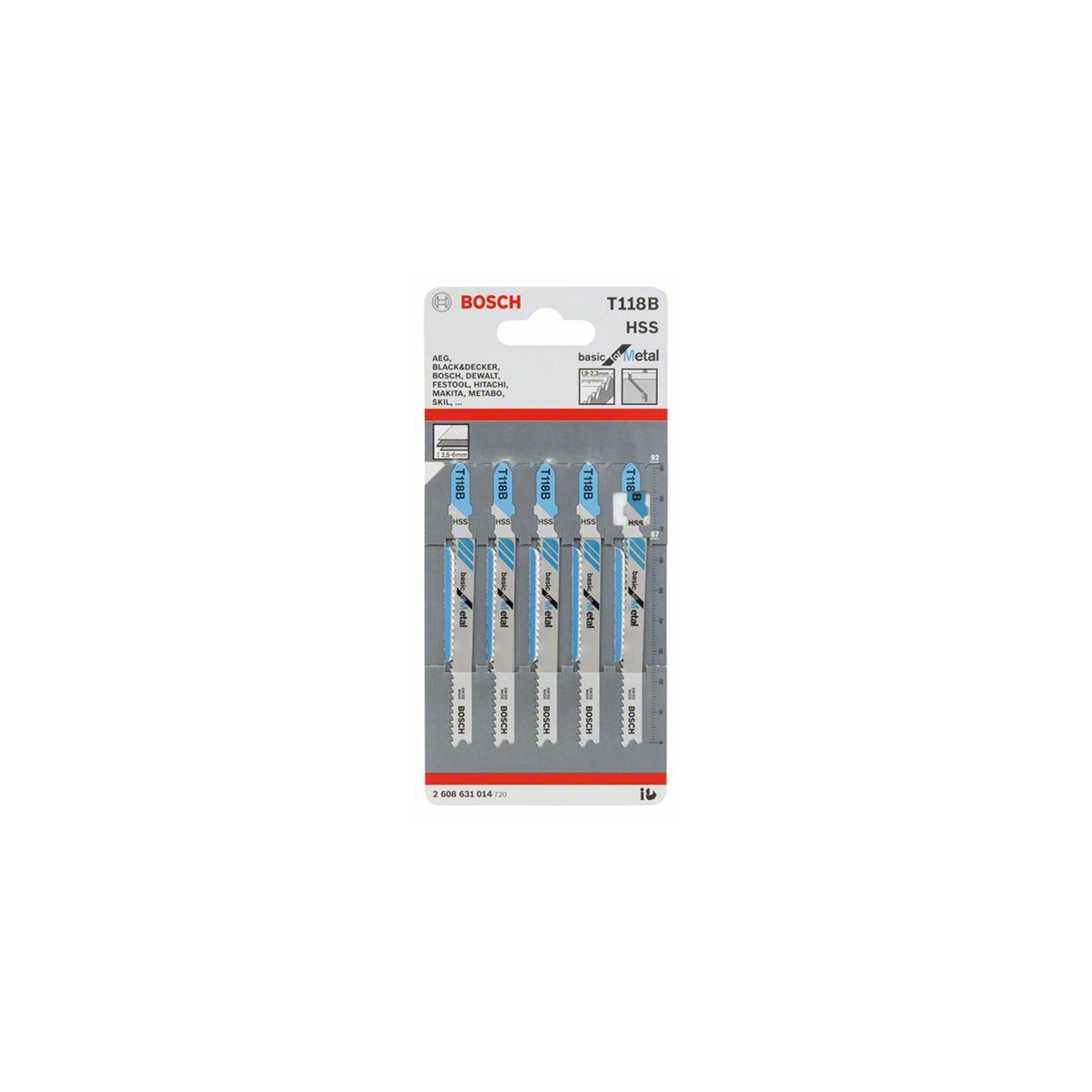  Bosch Lames De Scie Sauteuse Métal T118B Basic For Métal (2608631014)