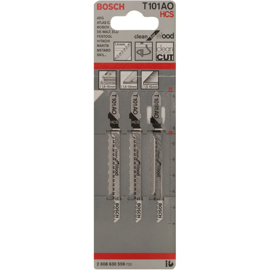  Bosch Lames De Scie Sauteuse Bois T101AO Clean Cut (2608630559)