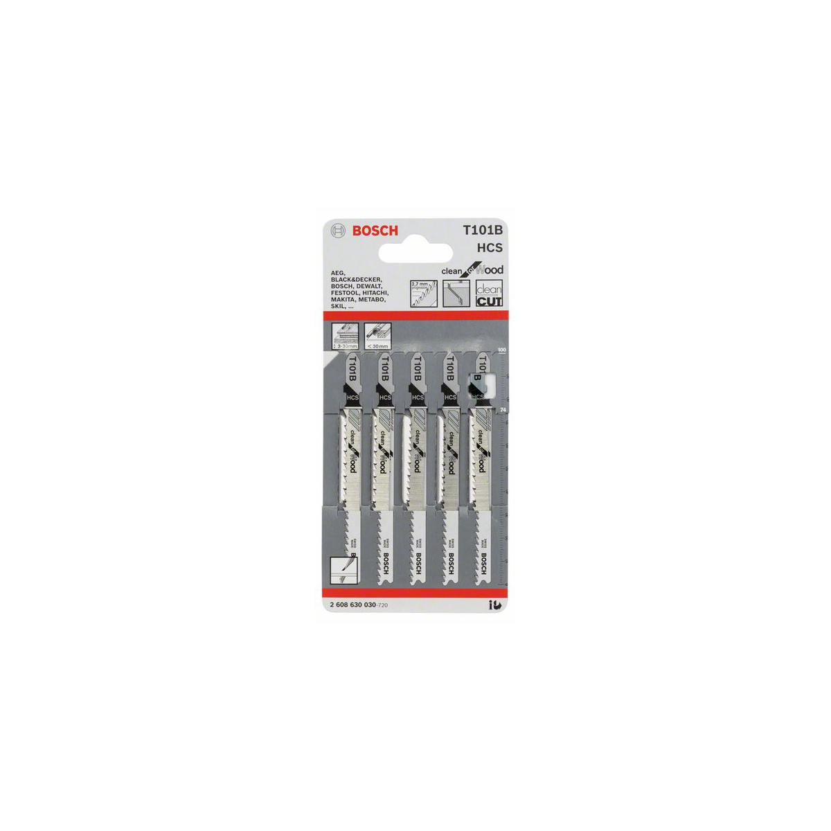  Bosch Lames De Scie Sauteuse Bois T101B Clean For Wood (2608630030)