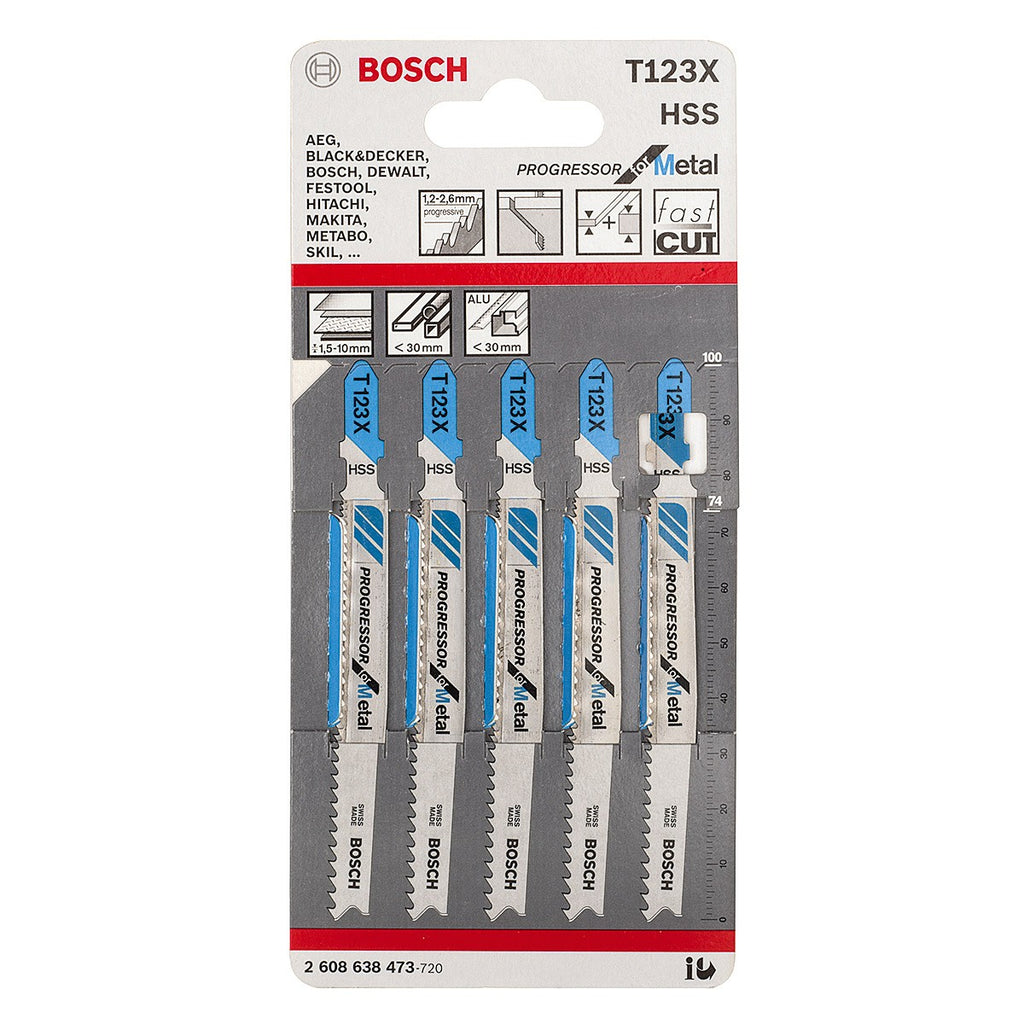  Bosch Lames De Scie Sauteuse Métal T123X Progressor For Métal (2608638473)