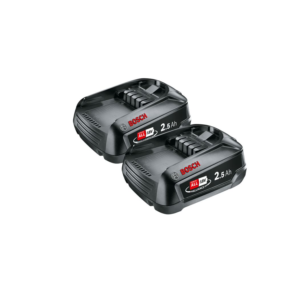  Bosch Lot De X2 Batteries PBA 18V 2.5Ah Avec Témoin De Charge LED (1600A005B0 X2)