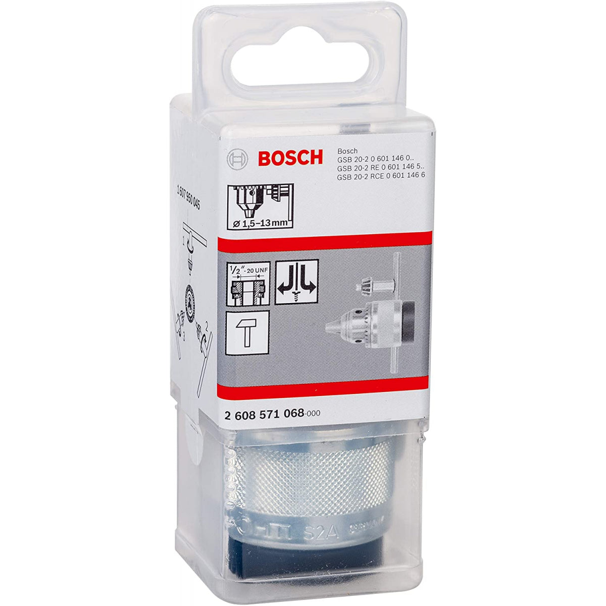  Bosch Mandrin à Clé ø1.5-13mm 1/2"-20 UNF (2608571068)
