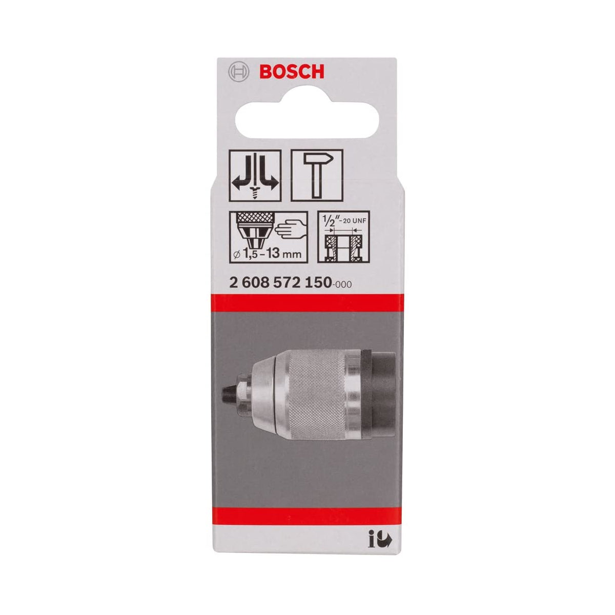  Bosch Mandrin Auto-serrant ''AUTO-LOCK' ø1.5-13mm 1/2"-20 UNF (2608572150)