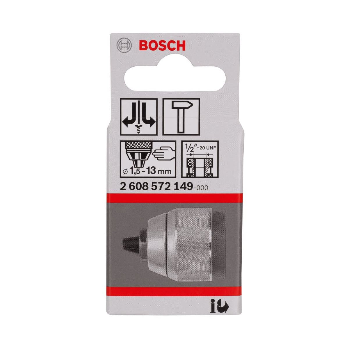  Bosch Mandrin Auto-serrant ø1.5-13mm 1/2"-20 UNF (2608572149)