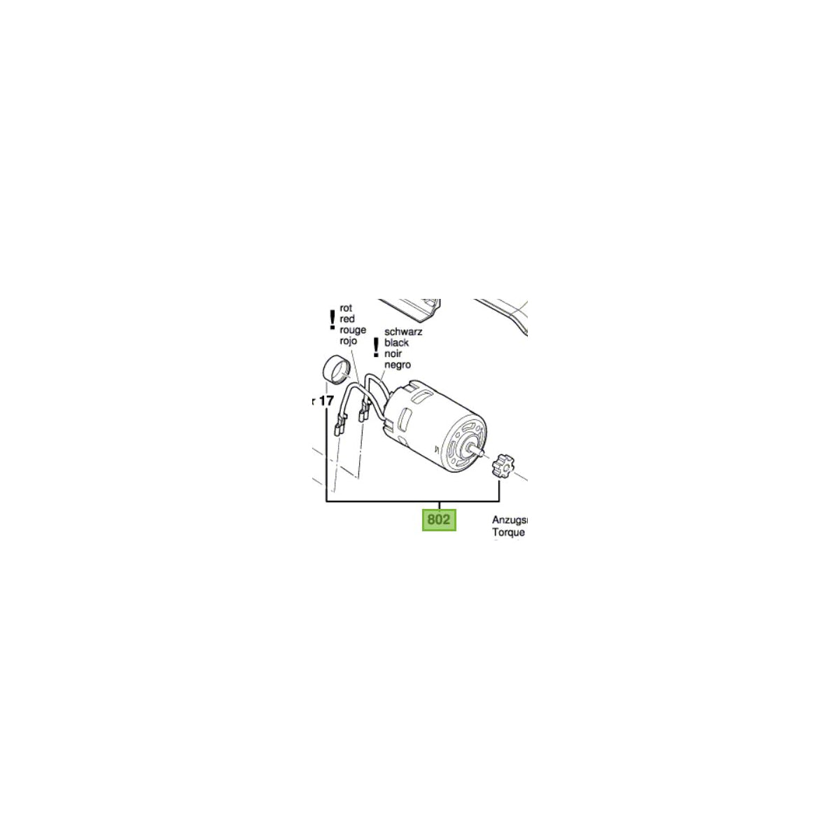  Bosch Moteur à Courant Continu 18V Pour Meuleuse GWS18V-LI, GWS18-125V-LI, GGS18 V-LI (16170006B0)
