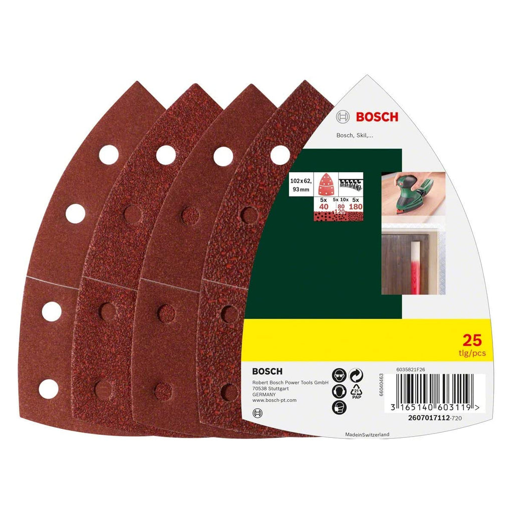  Bosch Pack De 10 Abrasifs Velcro 102x62 93mm Pour Ponceuse Vibrante