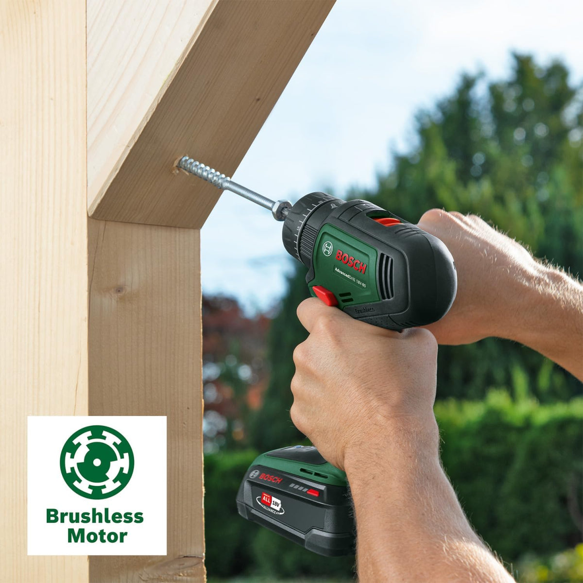  Bosch Perceuse, Visseuse Sans Fil 18V Advanced Drill 18V-80 QuickSnap (06039E2000)
