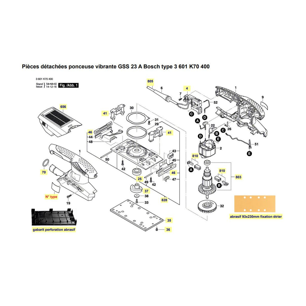  Bosch Plateau De Ponçage 93x185mm GSS 23 AE (2609100403)