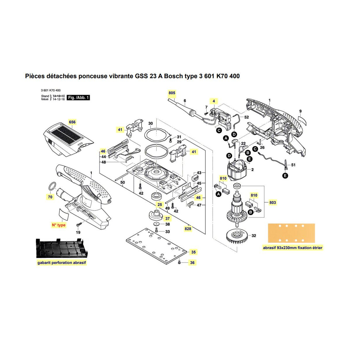  Bosch Plateau De Ponçage 93x185mm GSS 23 AE (2609100403)
