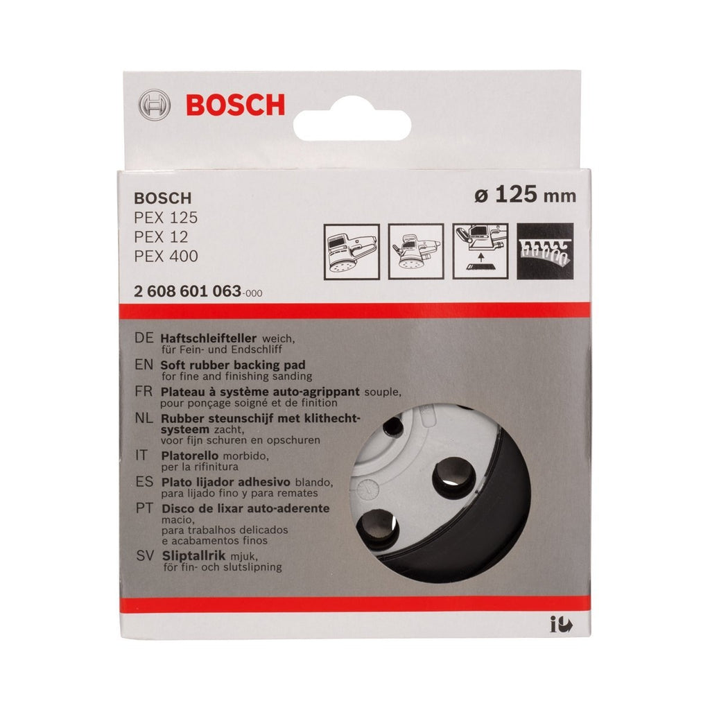  Bosch Plateau De Ponçage Pour Ponceuse Excentrique ø125mm PEX125, PEX12 Et PEX12A (2608601063)