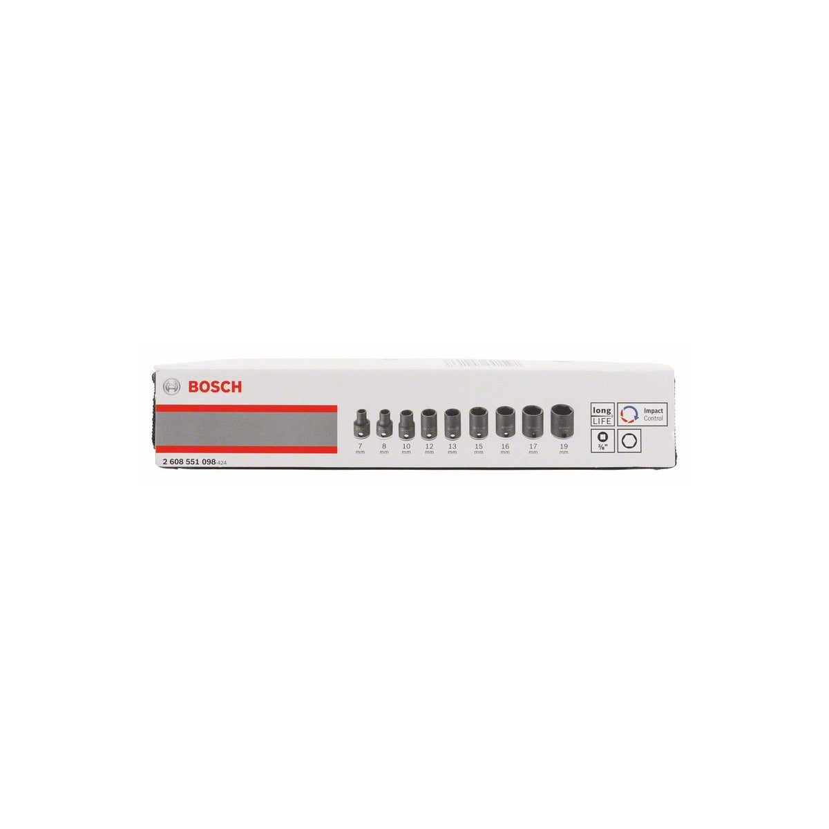  Bosch Set De 9 Douilles 3/8" Pour Boulonneuse (2608551098)