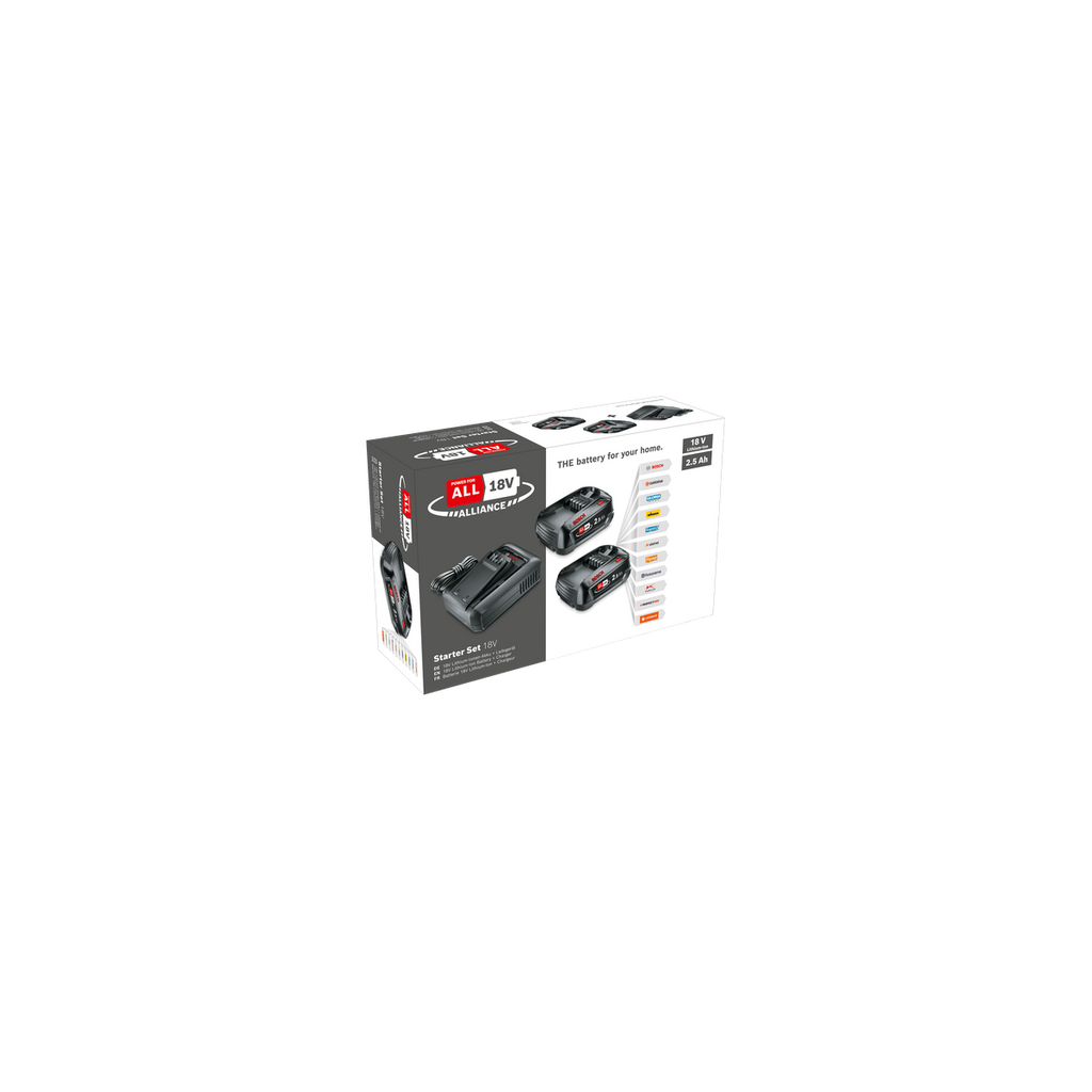  Bosch Starter Set Batterie PBA 18V 2x2.5Ah Avec Chargeur AL 18V-44 (1600A031T5)
