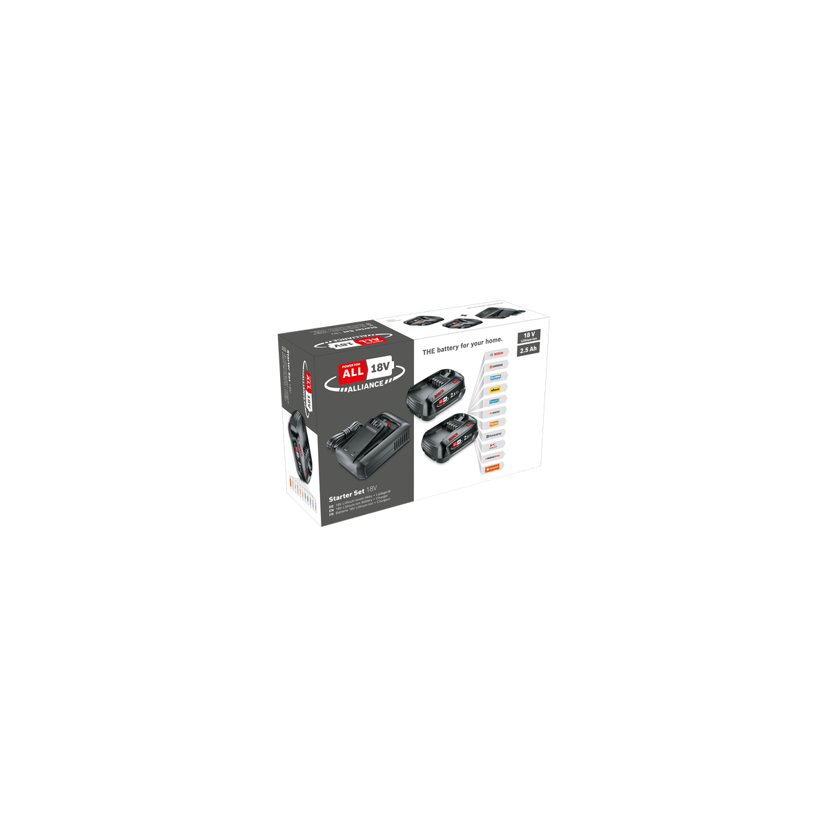  Bosch Starter Set Batterie PBA 18V 2x2.5Ah Avec Chargeur AL 18V-44 (1600A031T5)