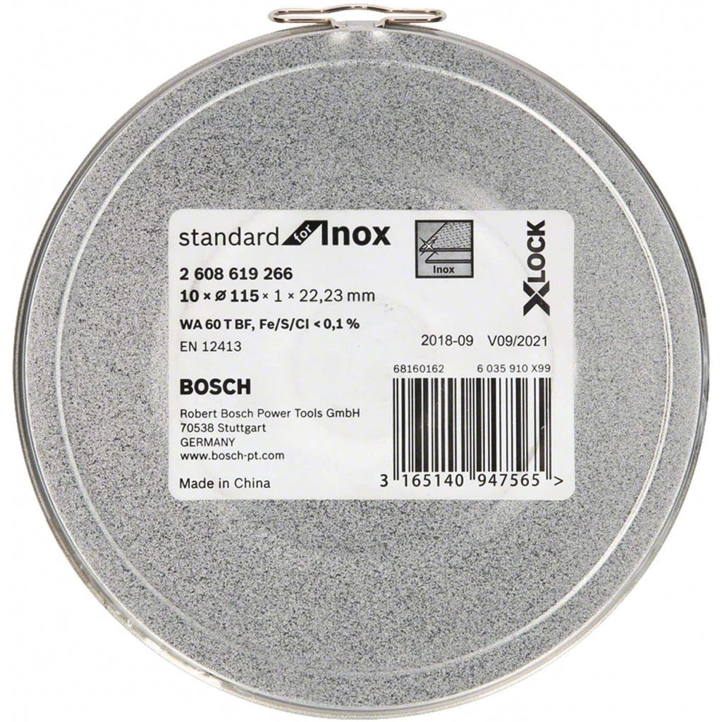  Bosch X10 Disques à Tronçonner Droits X-LOCK Standard For Inox ø115x1mm (2608619266)
