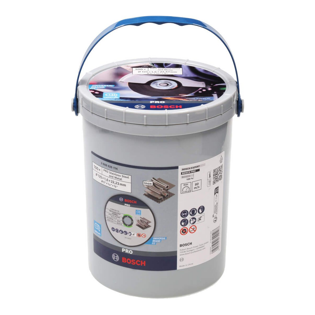  Bosch X100 Disques à Tronçonner PRO Inox & Métal ø125x16mm (2608626114)