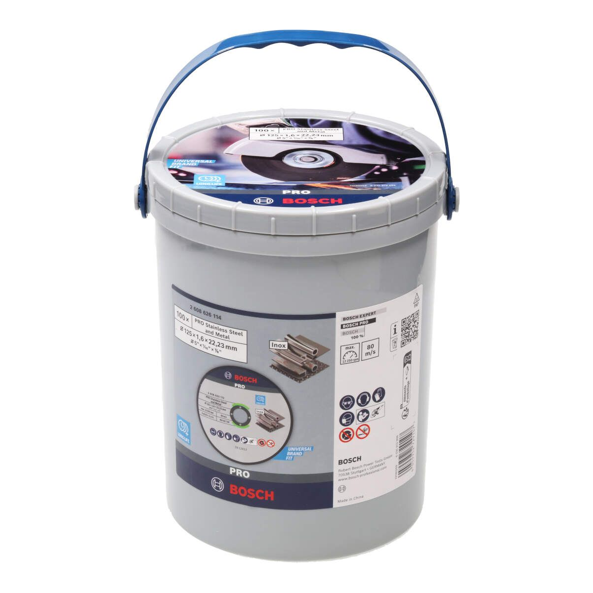  Bosch X100 Disques à Tronçonner PRO Inox & Métal ø125x16mm (2608626114)
