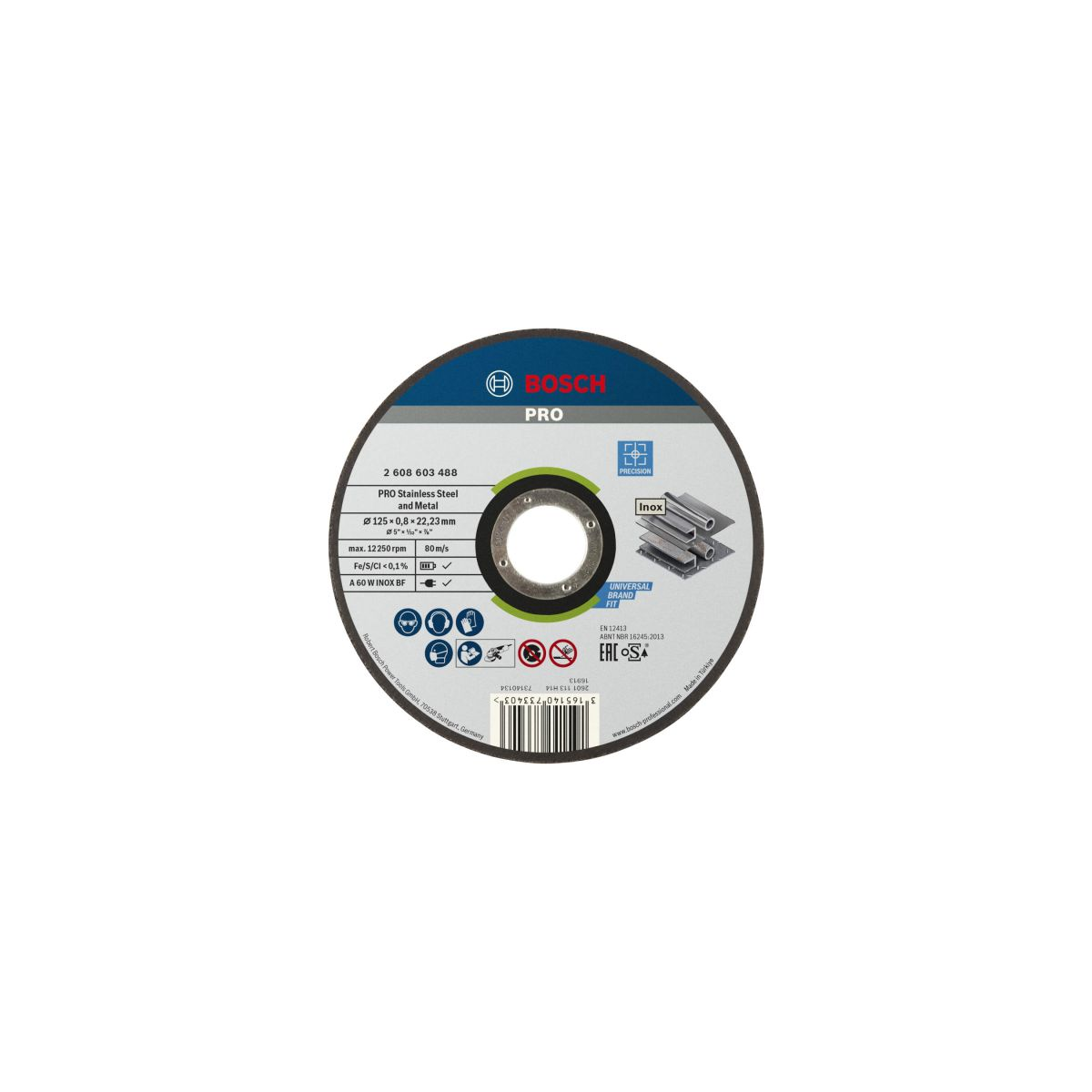  Bosch X100 Disques à Tronçonner PRO Inox & Métal ø125x16mm (2608626114)