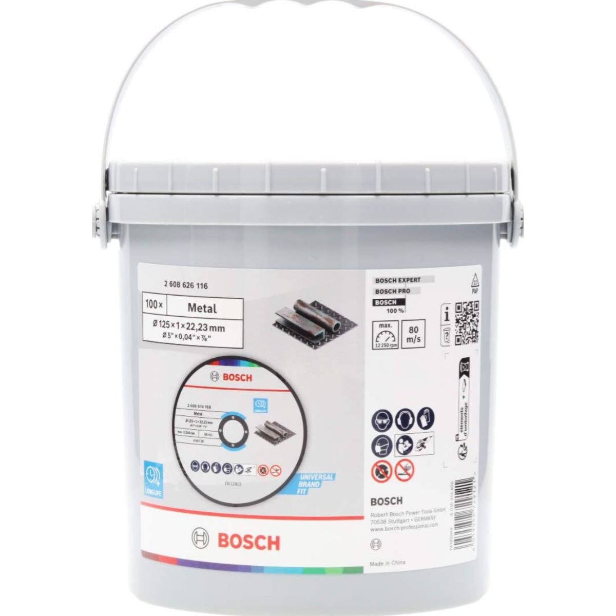  Bosch X100 Disques à Tronçonner Métal ø125x1mm (2608626116)