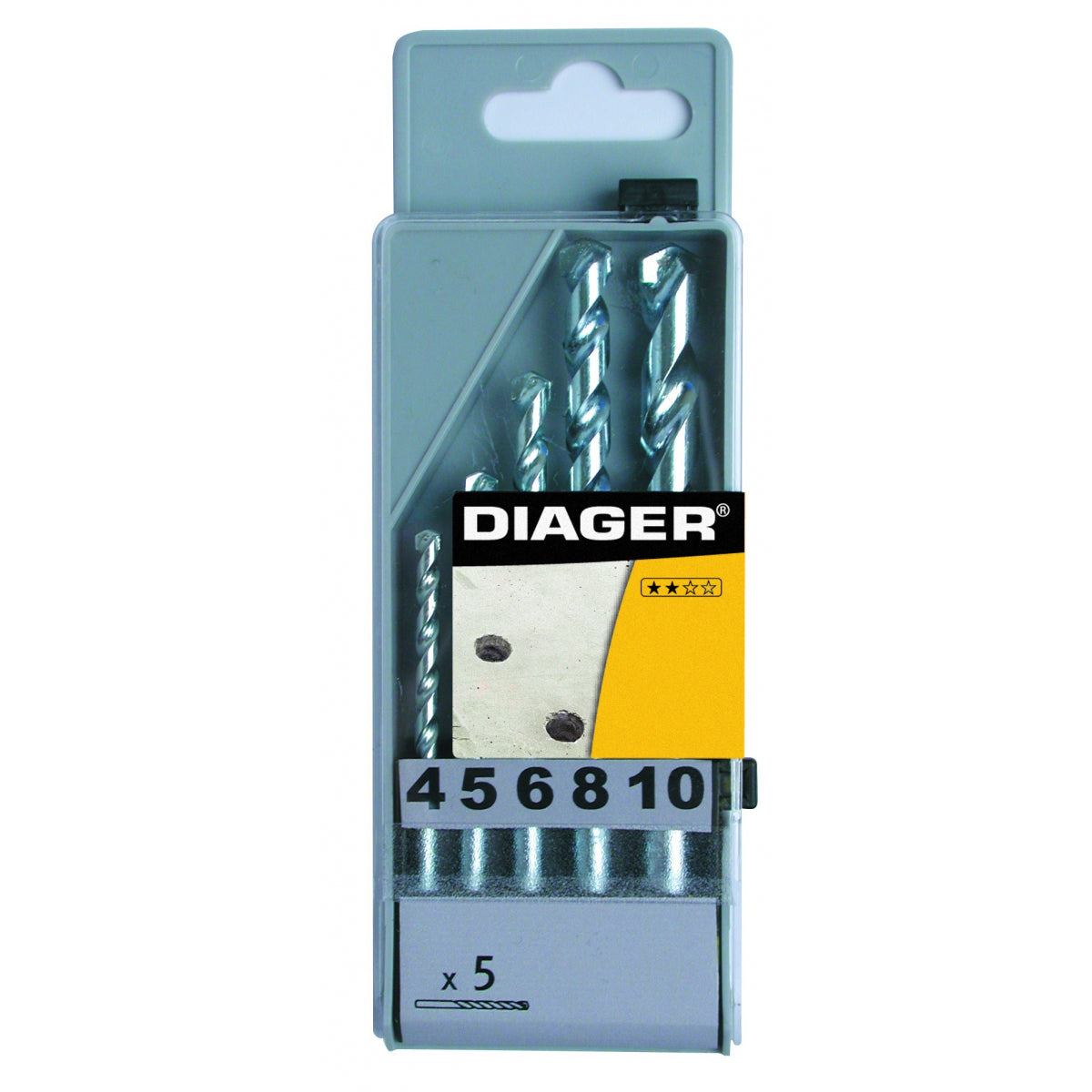  Coffret Plastique 5 Forets Béton DIAGER 252C