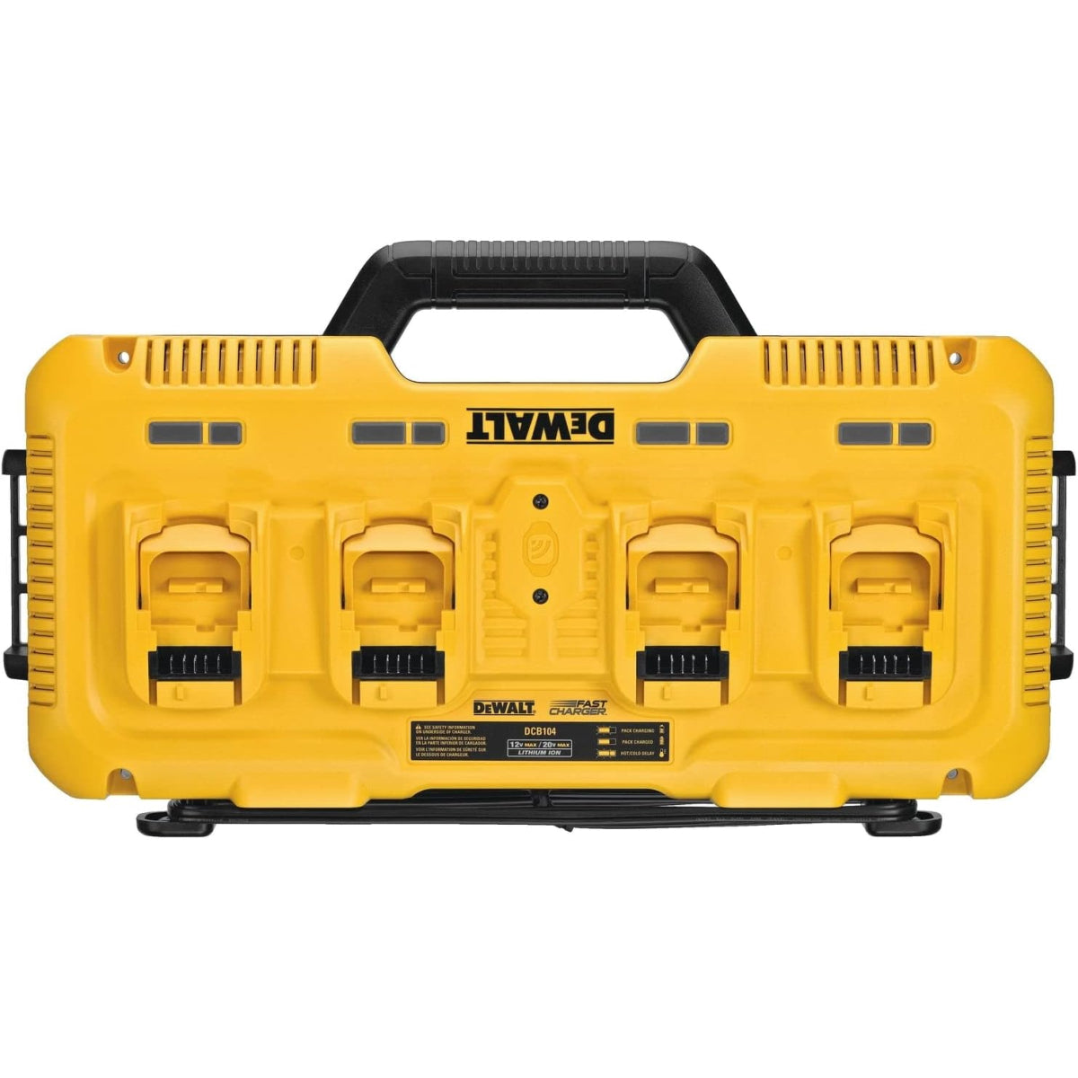  Dewalt DCB104-QW Chargeur De Batteries 4 Ports 8Ah XR 10.8V/14.4V/18V & Flexvolt Li-ion