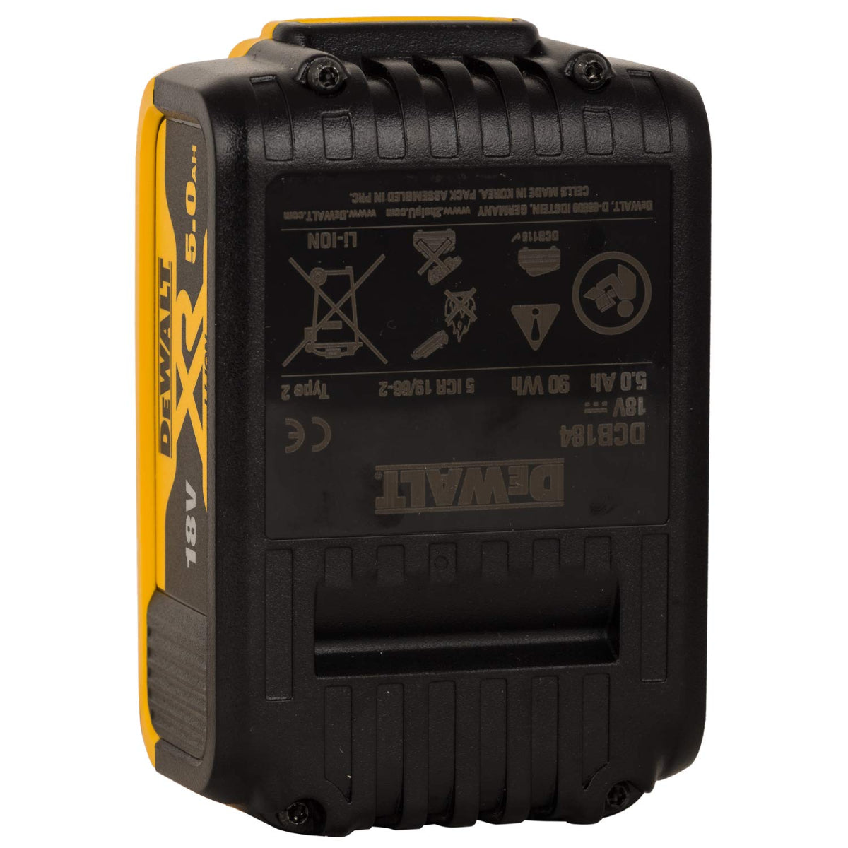  Dewalt DCB184-XJ Batterie 18V 5.0Ah XR Li-ion Avec Témoin De Charge LED